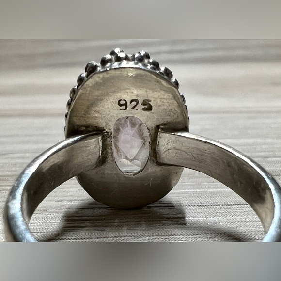 Vintage Handmade Sterling Silver Pebbled Amethyst Ring, Size 6 - Picture 4 of 9